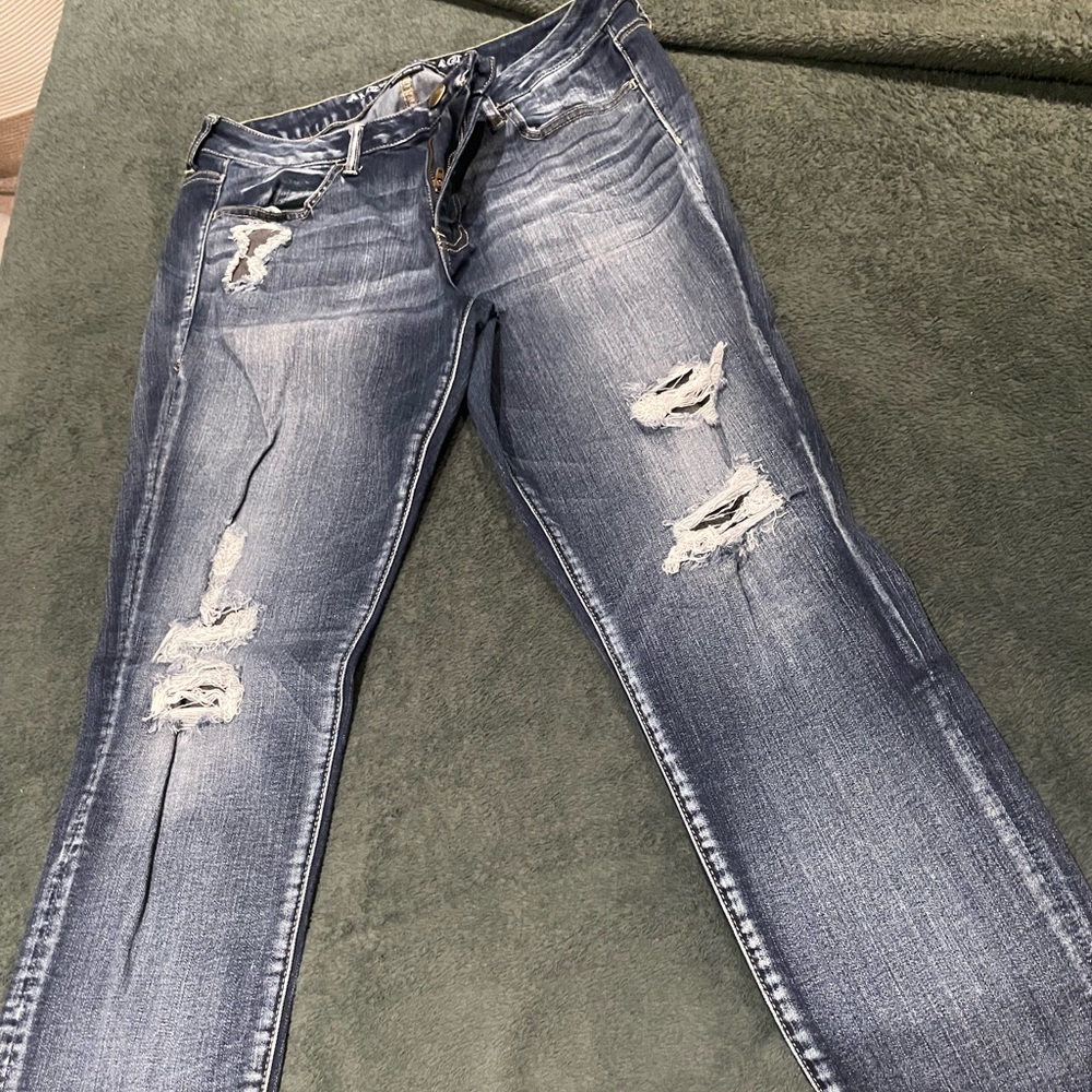 Ripped Acid Wash Jeans Size 14S